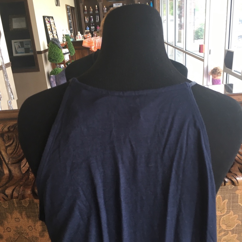 NWT Navy blue silky tank top